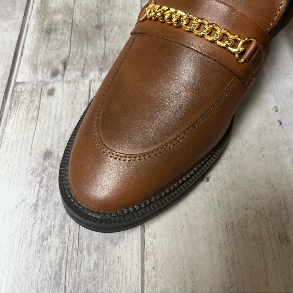 NWOT Asos Brown Chain Loafers Size 8 - Picture 4 of 10